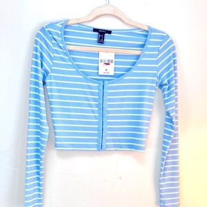 Forever 21 stripped corset style crop top